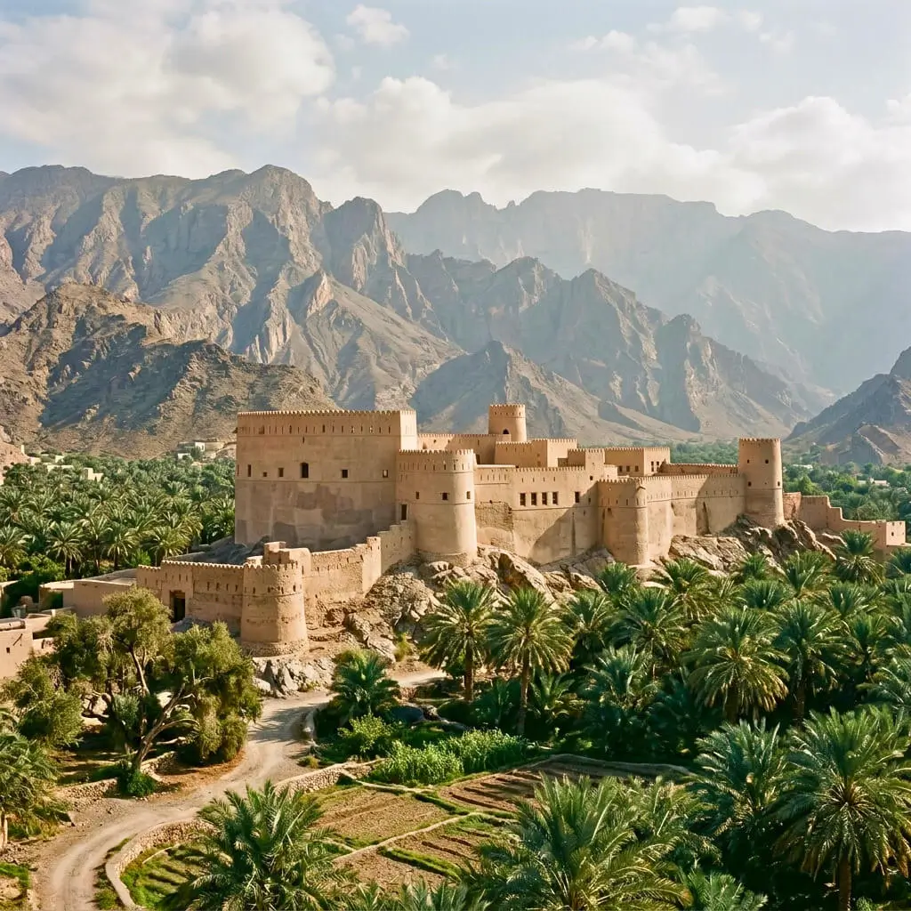 Al Rustaq Historic Fort area landscape, Oman