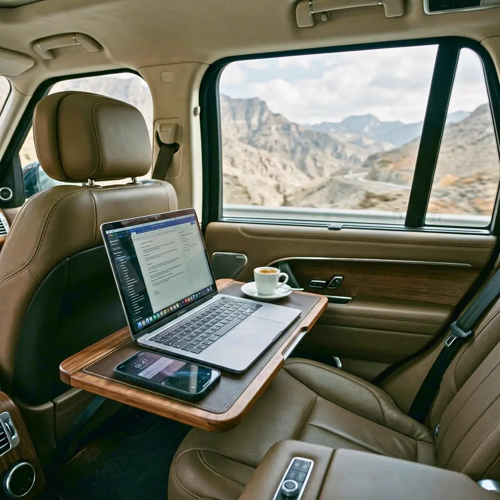 Business professional sitting in car