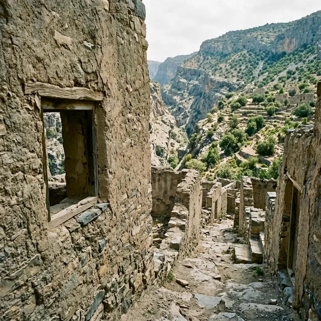 Jebel Akhdar mountains terrain canyon