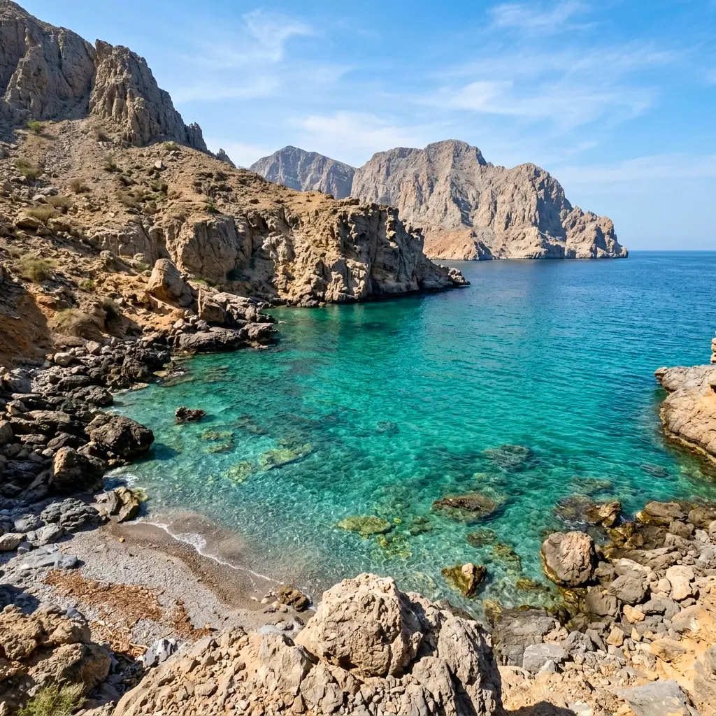 Beautiful untouched coastlines of Musandam, Oman